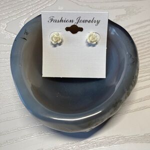 White Flower Earrings